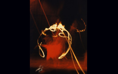 LINDSAY KEMP - "SALOME' " by O.Wilde - Fire dance - color slide - size 120 - © Graziano Villa